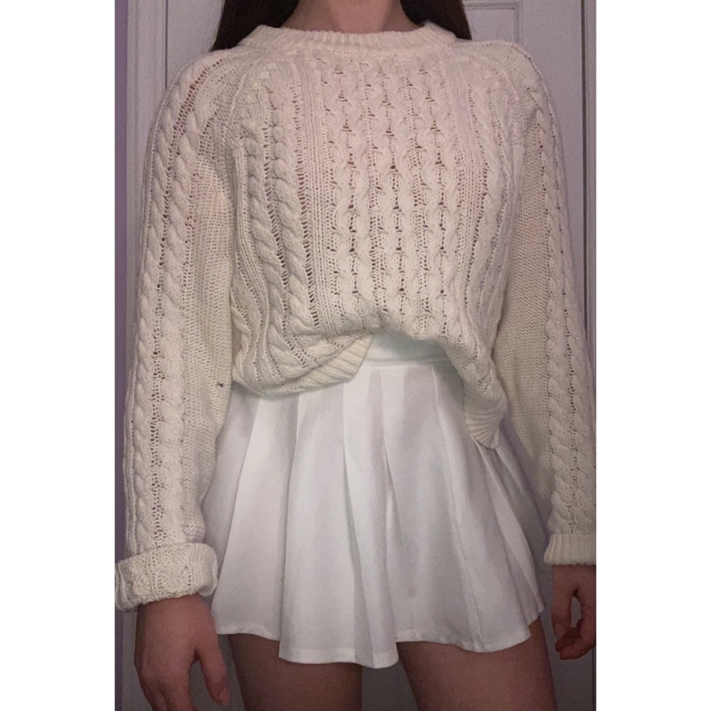 chunky knit beige sweater
